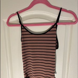 FOREVER 21 STRIPED MAUVE BODYSUIT